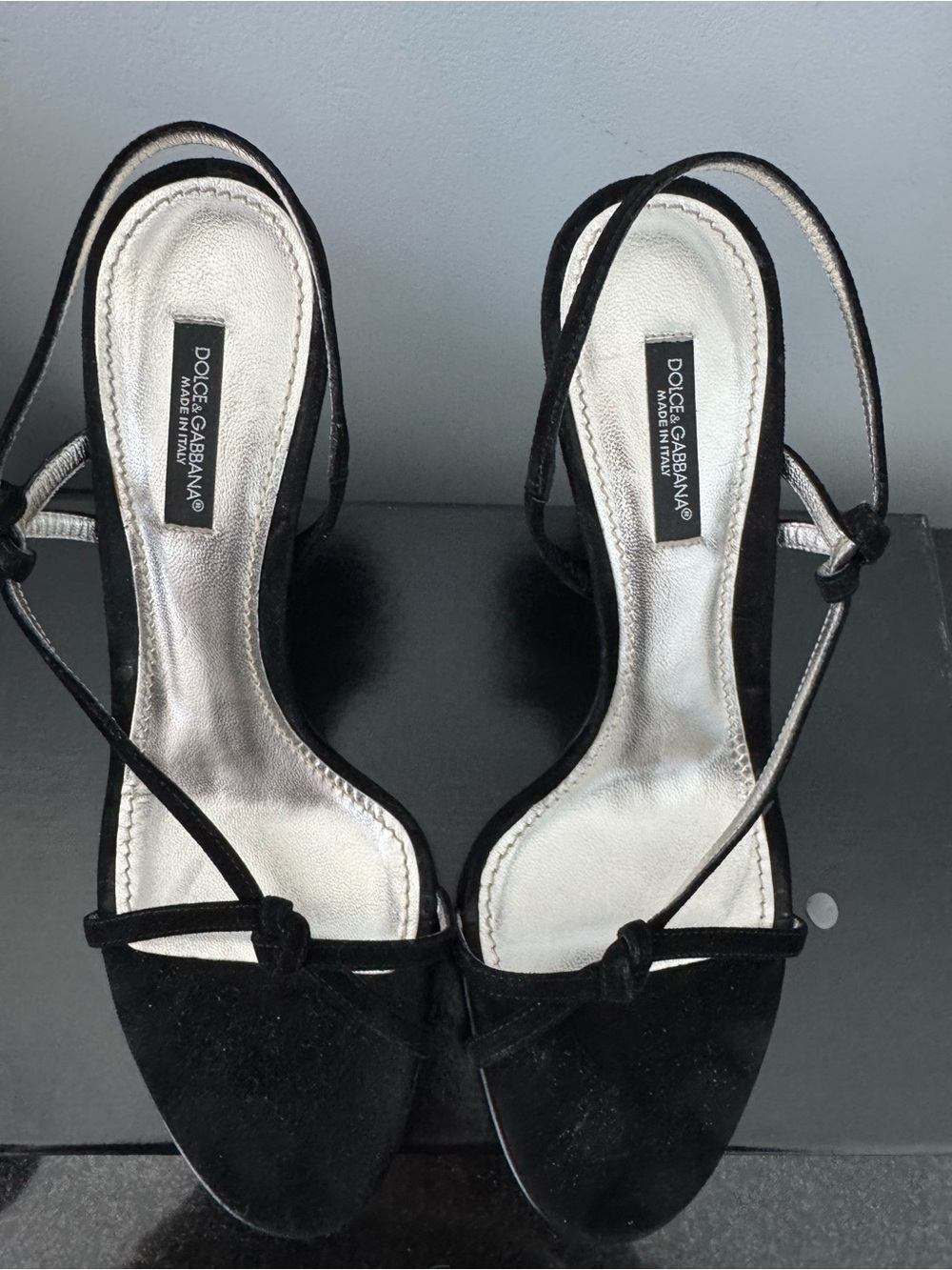 Vero Cuoio Black Knotted Strappy Slingback Heels